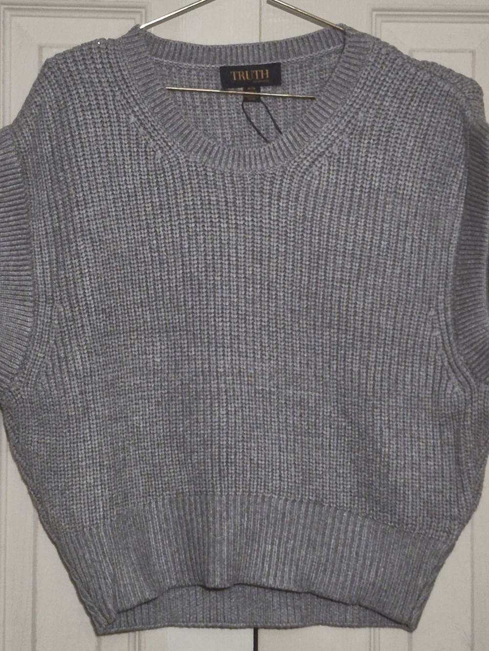 TRUTH Light Gray Ribbed Crew Neck Sweater